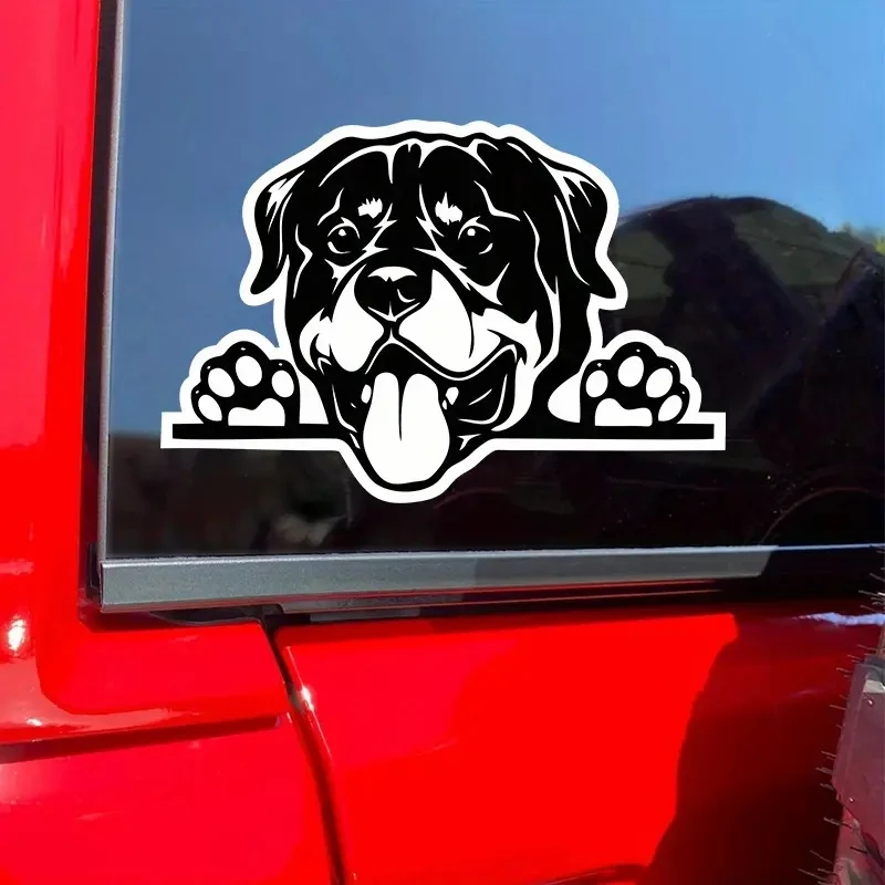 1PC Peeping Rottweiler Creative Vinyl Waterproof Sticker Decal for Car Laptop Wall Window Bumper Decor