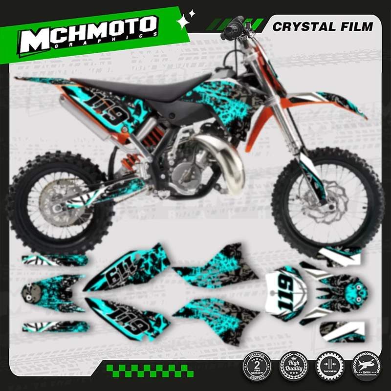 

MCHMFG мотоциклетная графическая фоновая наклейка, наборы наклеек для KTM SX65 2009-2015 SX 65, номер имени на заказ