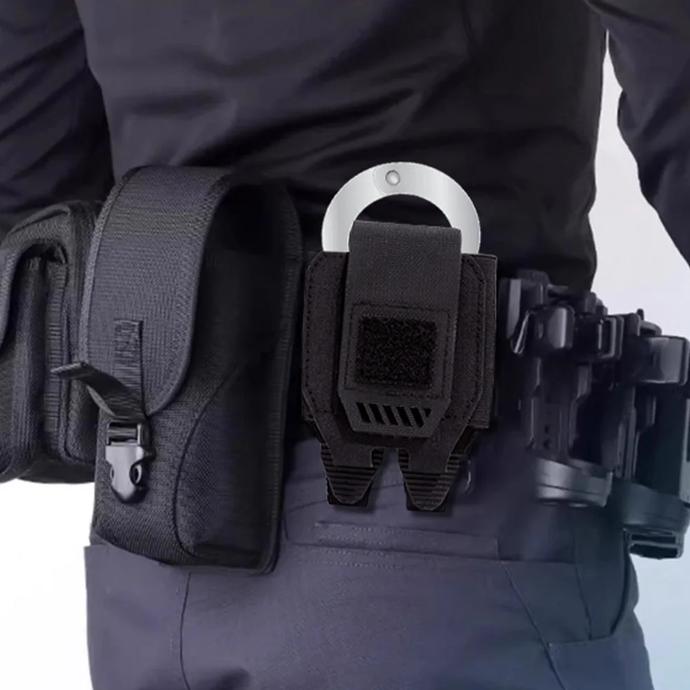 ​ ​ 전술 MOLLE 수갑 파우치 - 경찰 벨트 및 조끼용 범용 듀티 홀스터 |   법 집행 사냥 안전 휴대 케이스 ​