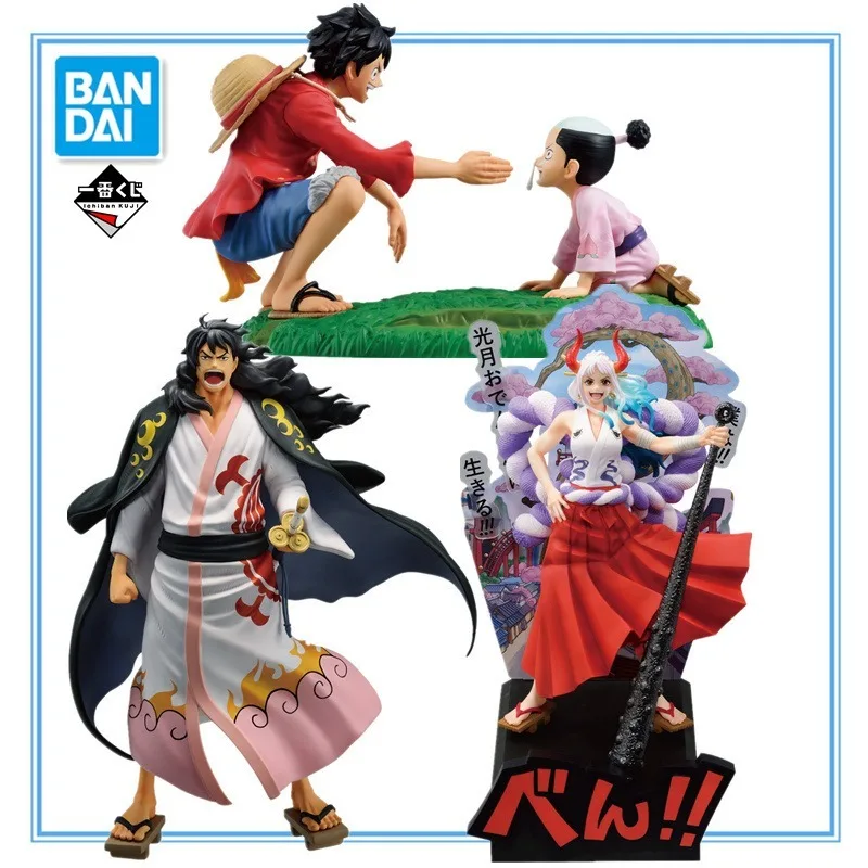 Bandai Original One Piece Ichiban Kuji A New Dawn Series Kozuki Momonosuke Luffy Yamato Anime Figures Toys for Kids Gift