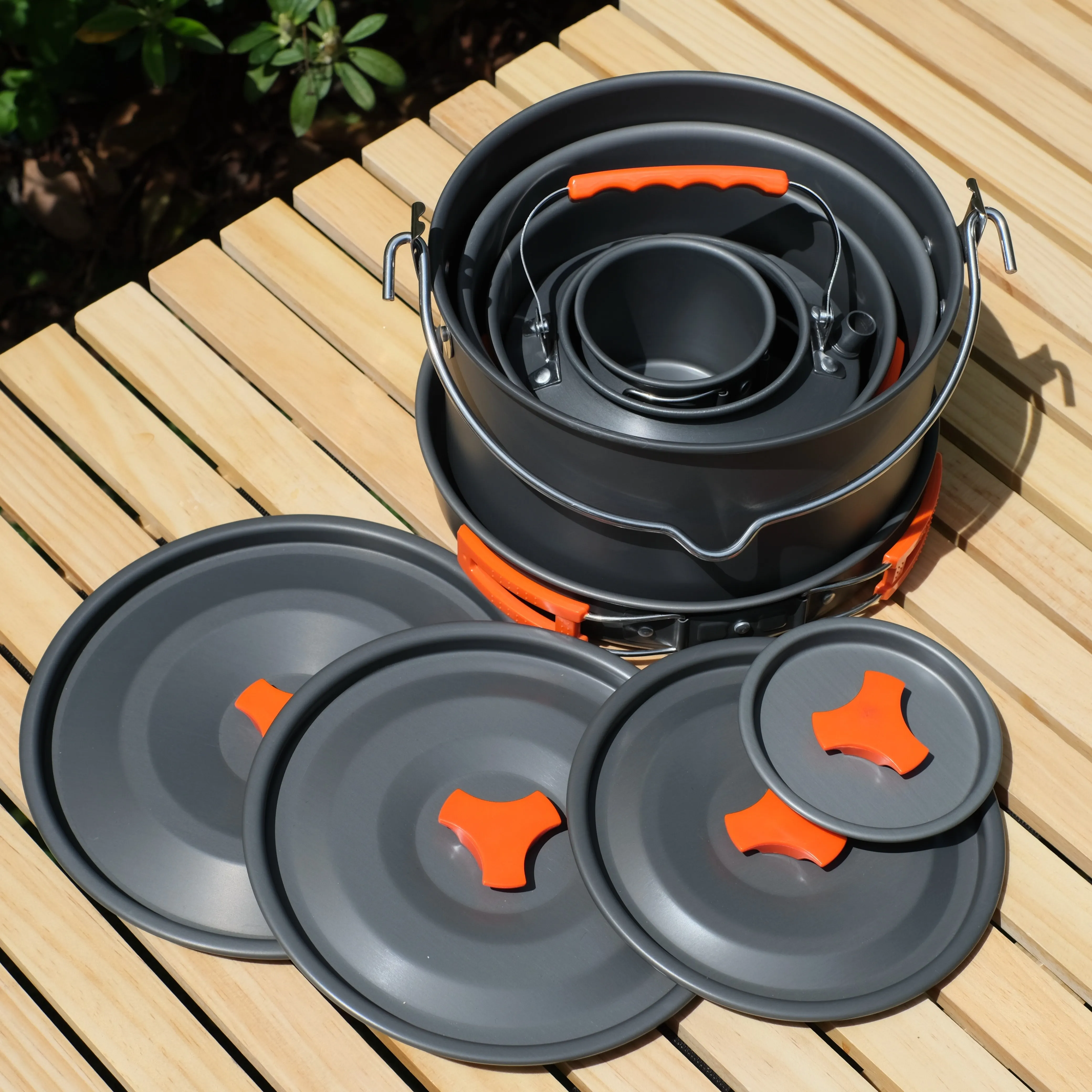 Complete Portable Cookware Set - Pots, Pans & Griddles - Non-Stick, Rust-Resistant, Durable, Outdoor Camping Picnic Essentials