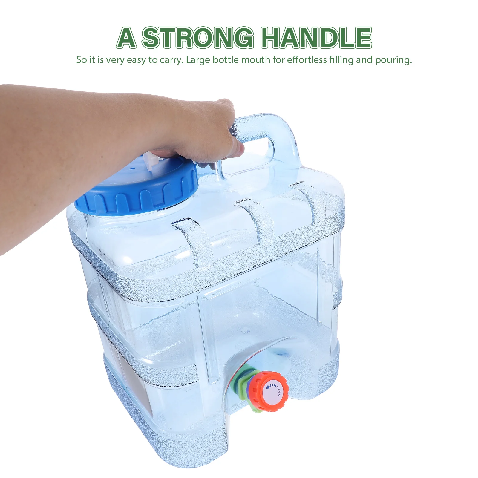

Sturdy Outdoor Container Large Capacity Pc Water Jug With Handle Portable Camping Hiking Car Driving Reusable Water Carrier