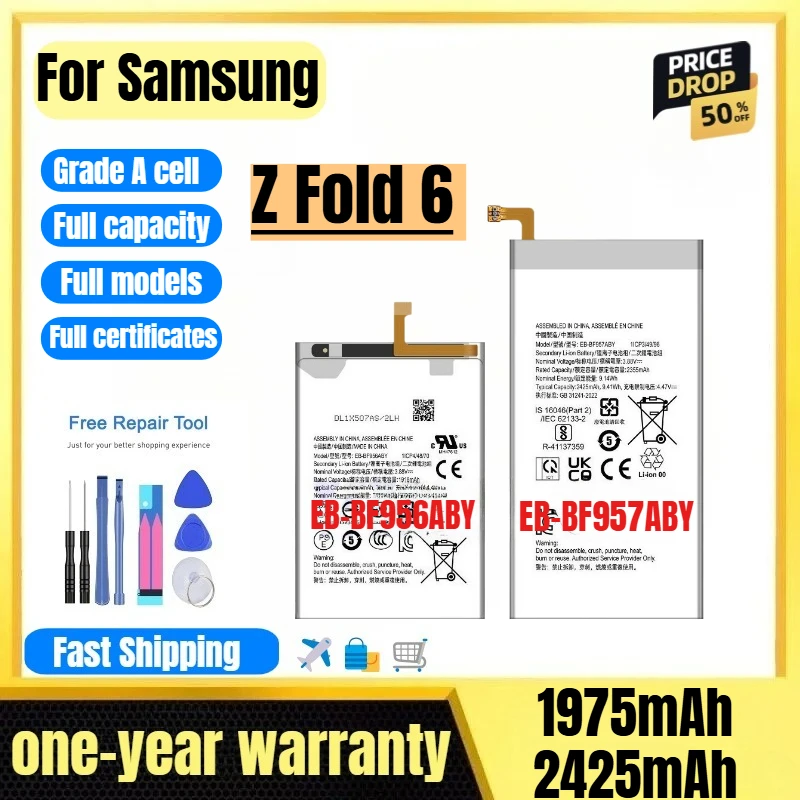EB-BF957ABY/BF956ABY for Samsung Z Fold 6  Phone Battery  High Quality High Capacity Replacement Bateria Grade A Cell with Tools
