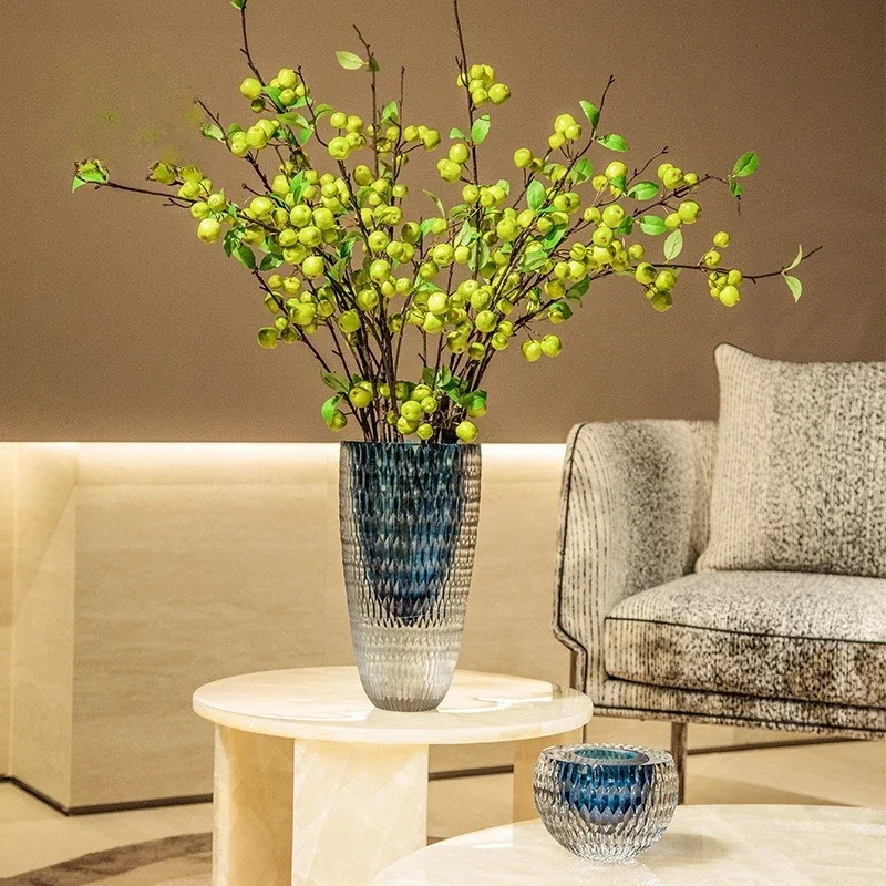 زخرفة ديكور غرفة المعيشة الراقية الإبداعية المزججة باللون الأزرق السميك الثقيل #3