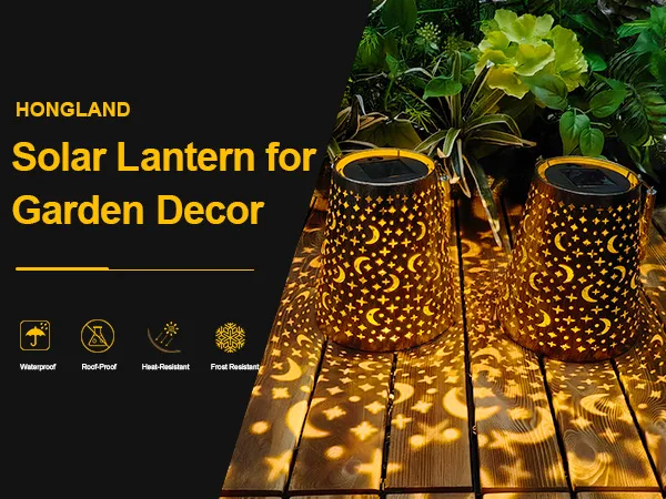 Iron Art Personalized Solar Light Star Moon Light Outdoor Courtyard Decoration Projection Stair Decoration Landscape Light