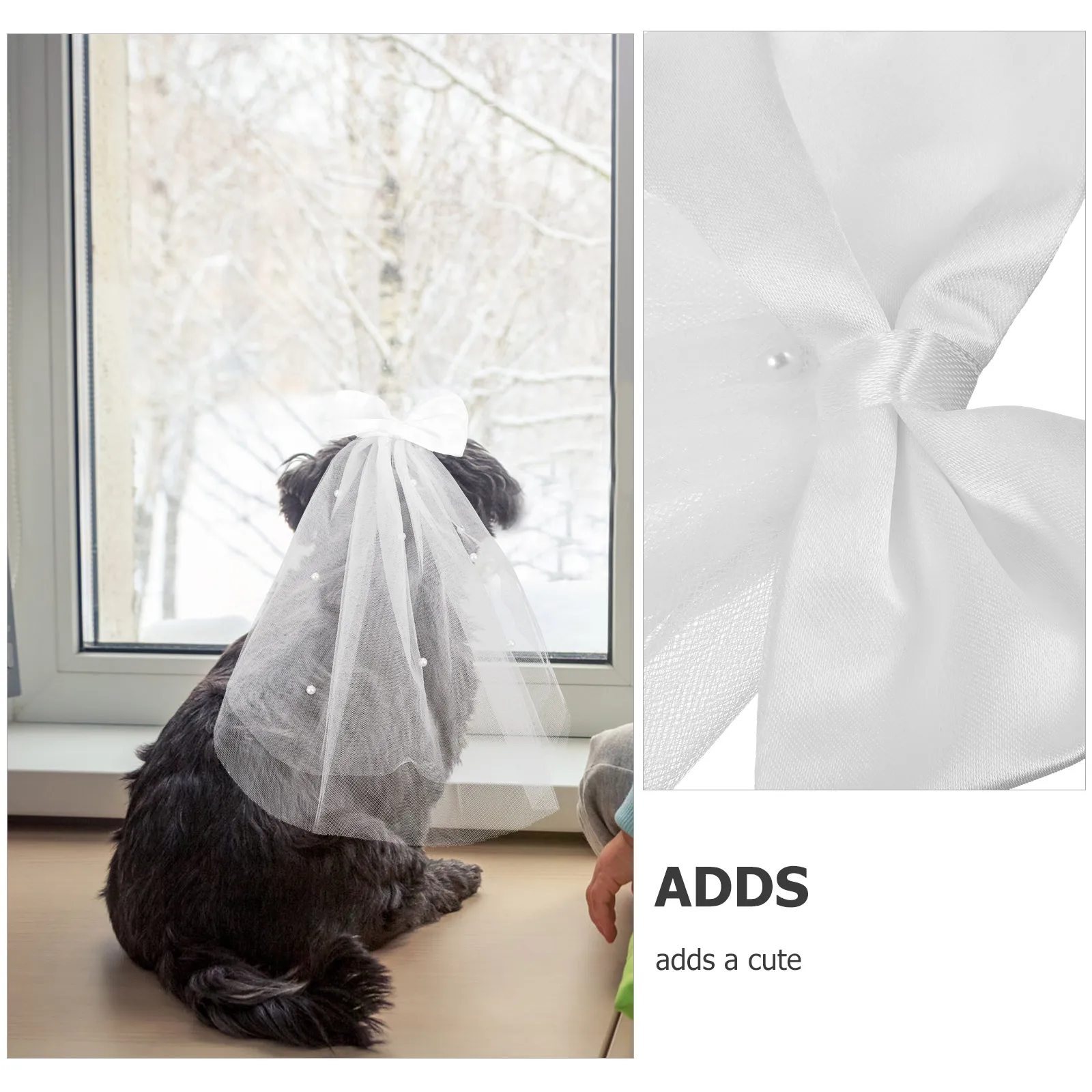 

Bow Bow Wedding Veil Decor Costume Veil White Decoration Bride Bridesmaid Headgear Pearl Pet Accessories