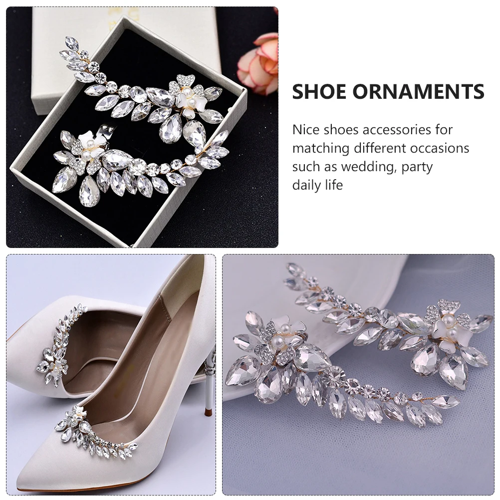 

Shoe Flower Decoration Rhinestone Bridal Clips Elegant Buckles Detachable Removable Shoe Ornaments Wedding Party Accessories