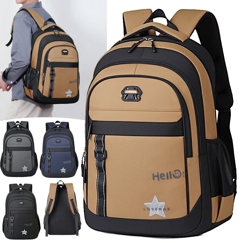 Luxury Business Trend Backpack Men High-end College Student Schoolbag Large Capacity Travel Computer Backpack Commuter Backpack