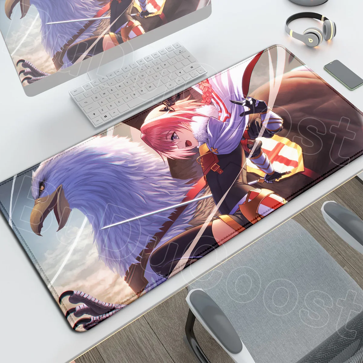 Rutschfeste Gummiunterlage Desktop-Teppich Große Laptop-Dekoration Tastaturmatte XXL Kawaii Girl Astolfo Mauspad PC-Gaming-Zubehör – Detail 3