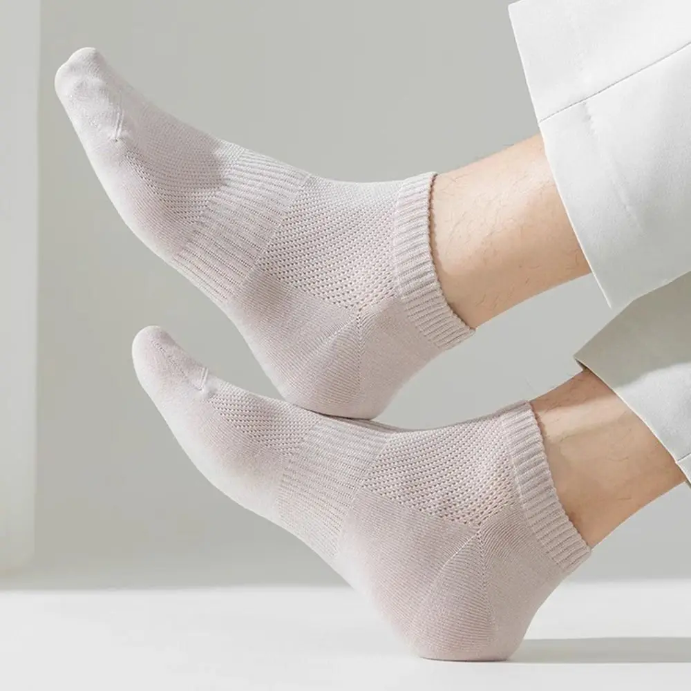 12 Pairs/Set Breathable Men's Summer Socks Thin Odor Proof Mesh Short Socks Comfortable Sweat Absorbing Invisible Ankle Socks
