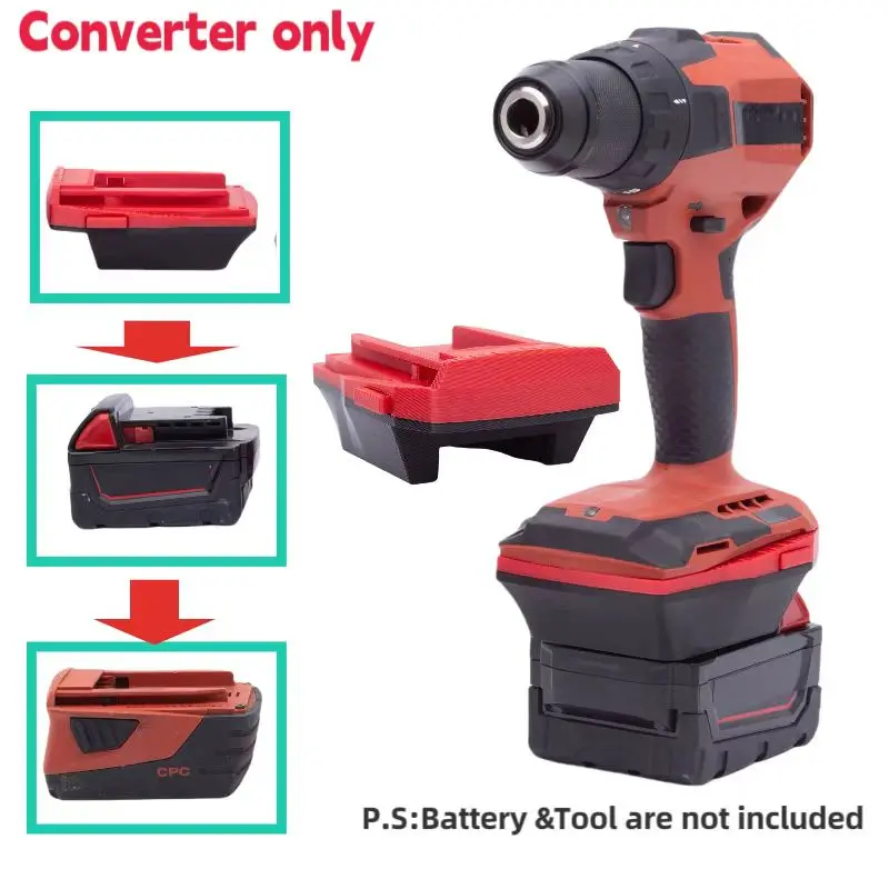 conversor de baterias adequado para conversor de ion de litio hilti 22v para ferramentas eletricas sem escova milwaukee m18 somente adaptador 01