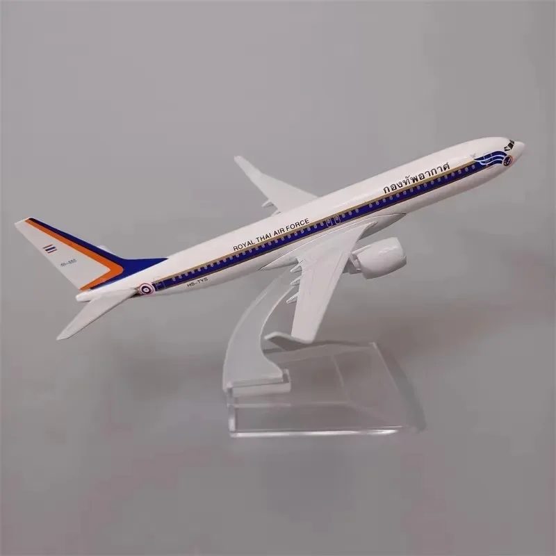 16-centimeter B737 Thai President Airlines Aircraft Model (with Base)—Realistic Passenger Jet 1/400 Scale 737 Metal Aircraft Mod