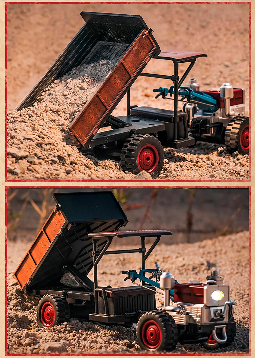 

9IMOD C8836 RC Car 4WD Tractor Toy 1/14 Rear Panels Can Be Opened Remote Control Farm Vehicle