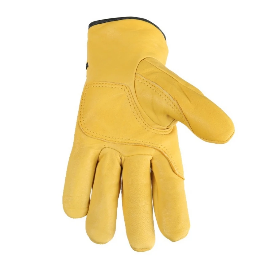 Guantes de trabajo de cuero de oveja de doble palma para Conductor, conducción de camión, almacén, jardinería, construcción duradera