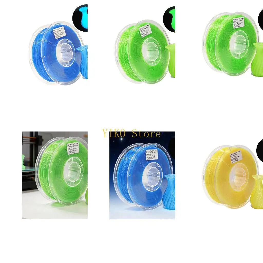 K32C Photoluminescent Polyurethane 95A Filament  TPU 1.75MM, 1000 G Supply for Display Sections, Sign Boards and Model Forms