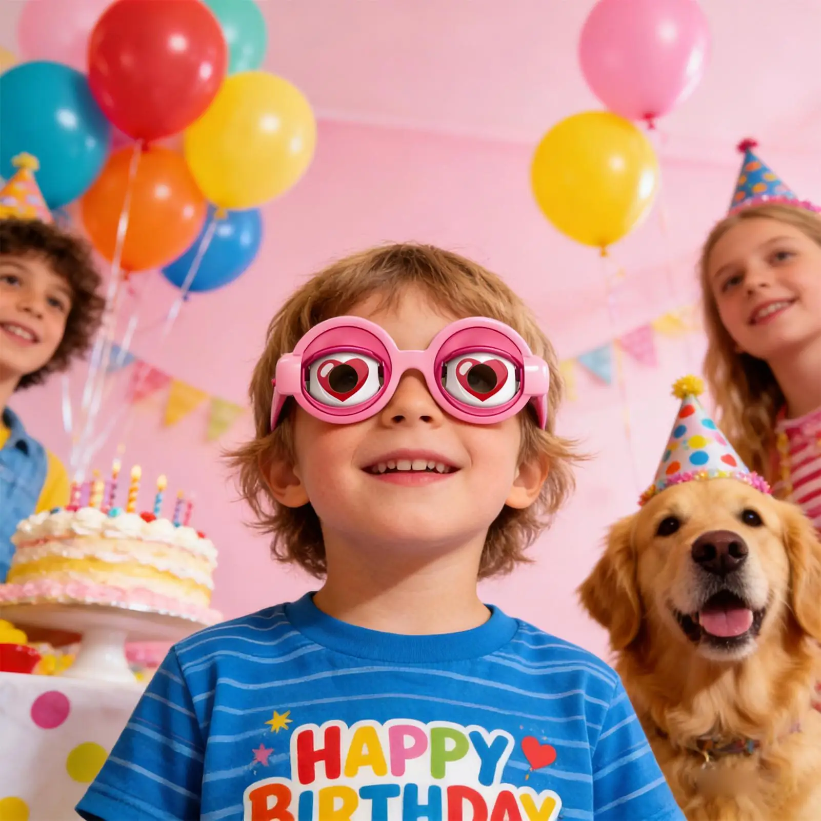 Plástico pull-string winking olhos loucos óculos engraçado novidade brinquedo para crianças festa brincadeiras mordaça adereços bobo óculos presente