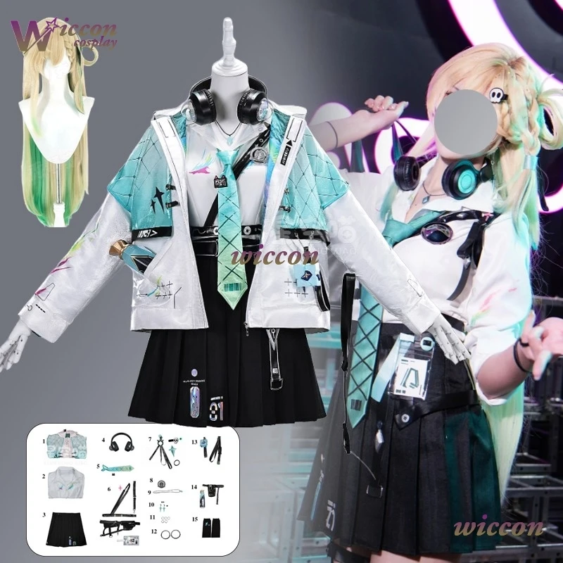 Uha Wuthering Waves Lynae Cosplay Kostuum Volledige Set Anime Game Karakter Rollenspel Outfit Vrouwen Halloween Party Jk Uniform Cos - afbeelding 2