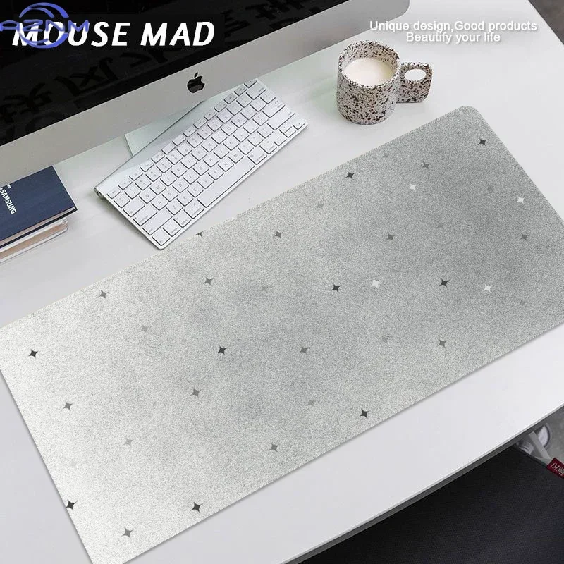 Minimalist Colorful Gradient Star Large Mouse Pad Premium Cute Non-Slip Stitched Edge Computer Desk Mat for Office Workstation
