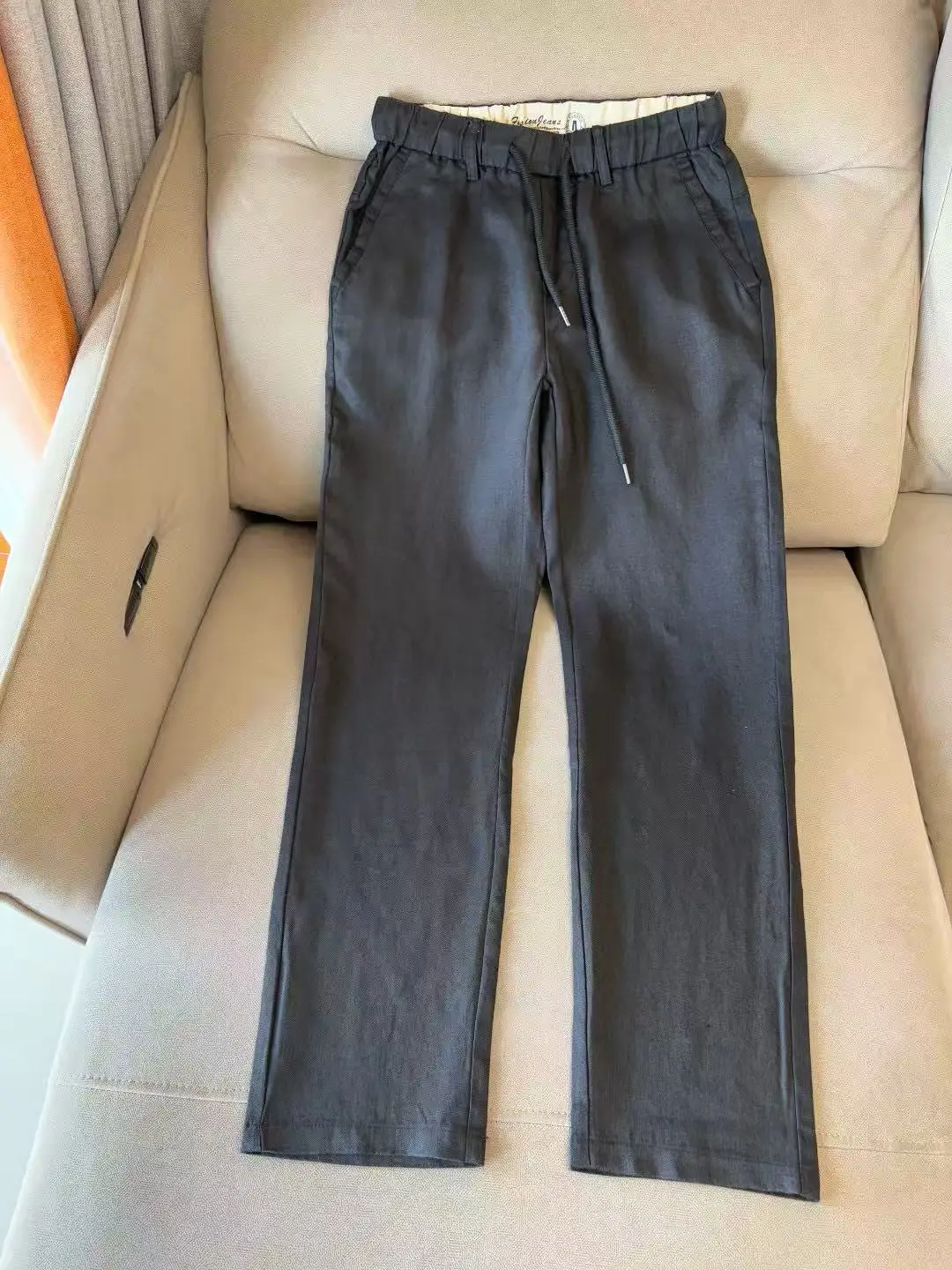 

Italian LP men's summer new old money style fashion casual pants men's linen drawstring straight breathable trousers