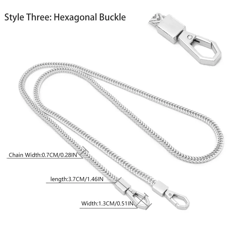 60/110cm Bag Chain Women Bags Chain Accessories Metal Extension Chains Crossbody Belt Replacement Bags Strap For Women\'s Bag