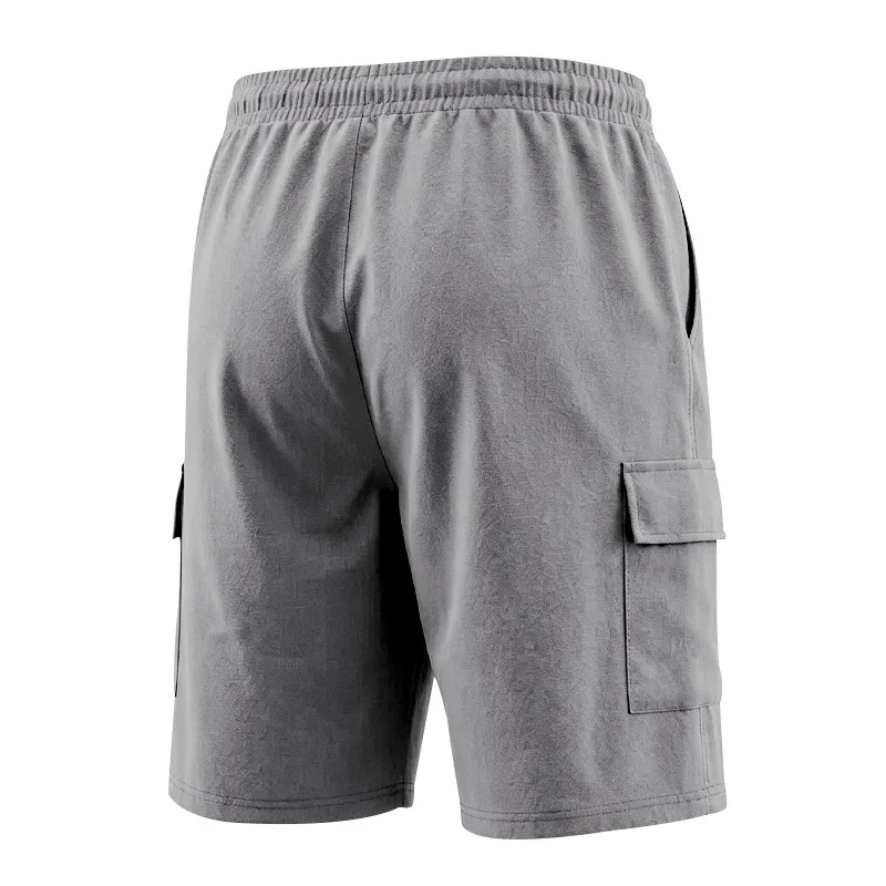 Amerikanische Multi-Pocket-Overalls für Herren, Outdoor-Sport und Freizeit, lockere, einfarbige Leinen-Overalls, Fünf-Punkt-Shorts – Detail 36