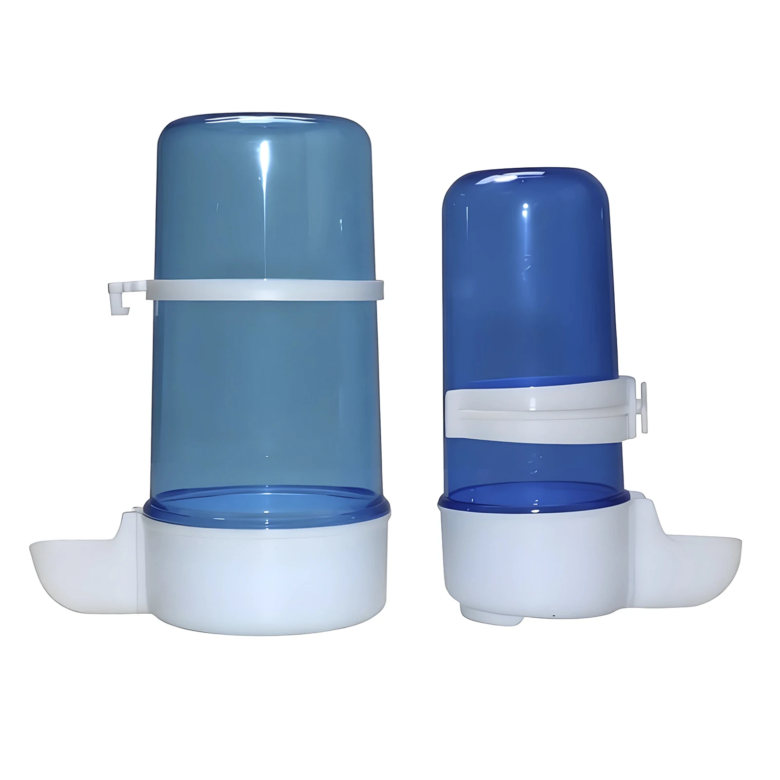 Automatischer Trinkbrunnen und Futterautomat aus Kunststoff für Haustier-Vögel, Hängender Futterkäfig für Papageien, Blaue Sittiche, Tauben, 415ml 240ml – Detail 2