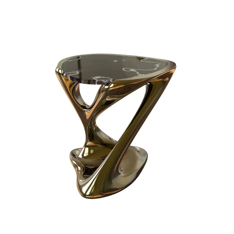 FRP special-shaped advanced marble coffee table living room bedroom sofa corner modern creative coffee table