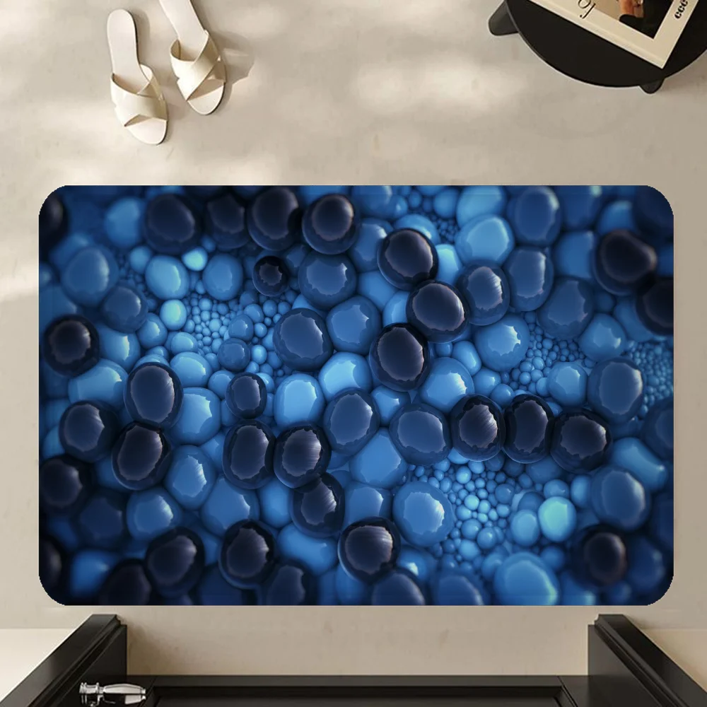 3D Stone Beach Pebbles Bathroom Mat Kids Room Bedroom Decoration Balcony Anti-Slip Doormat Living Room Welcome Rug