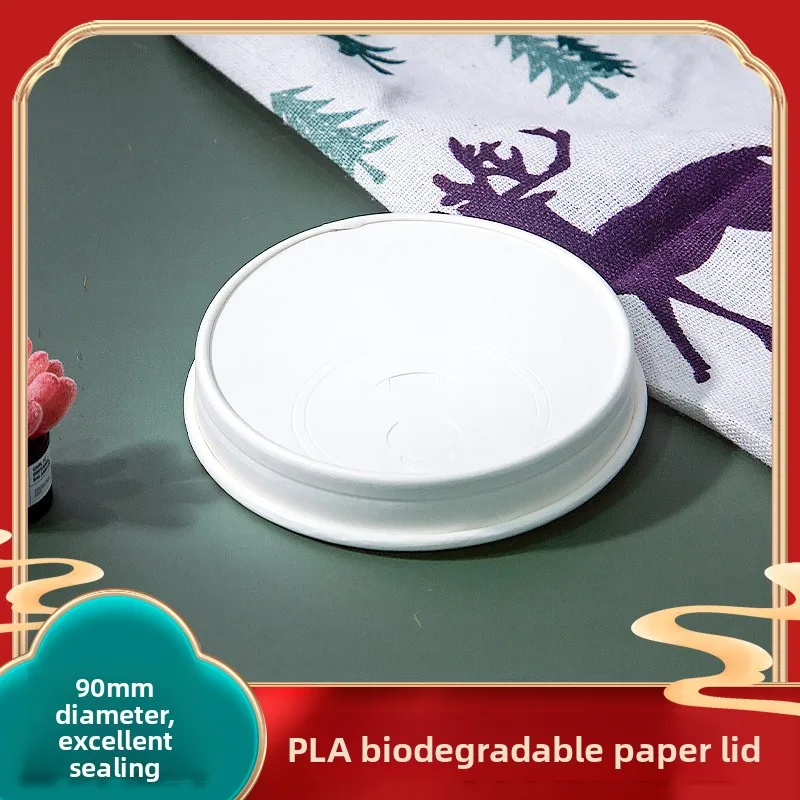 

Biodeadable PLA Paper Lid 80888990 Diameter Disposable Paper Milk Tea Coffee Cup Lid Environmentally Friendly Deadable Ma...