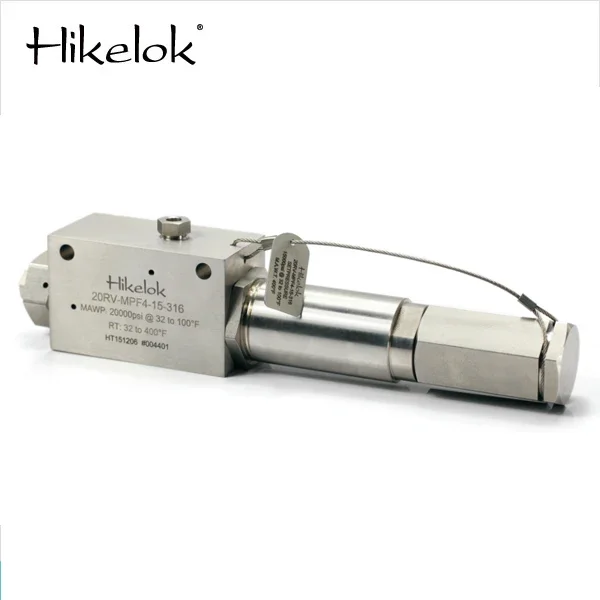 Hikelok 20000 psig High Pressure 316 Stainless Steel 1379 bar Liquid Gas Adjustable 3/4 in Female NPT Threads Relief Valves