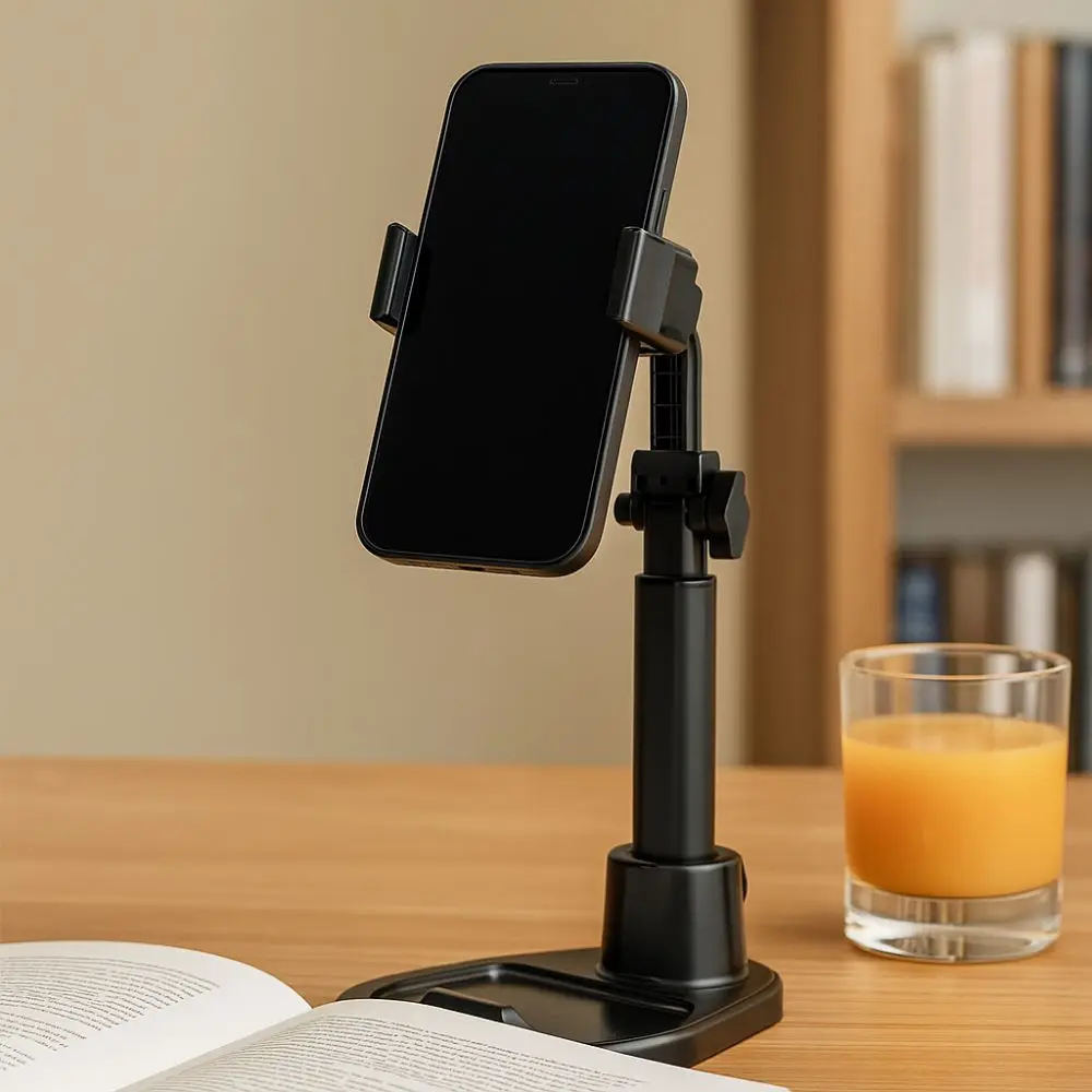 Durable Universal Desktop Phone Holder Telescopic Stable Base Tablet Holder Dual Card Slot Portable Phone Stand Office