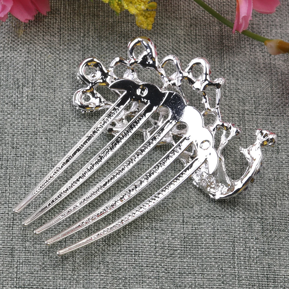 

Durable Peacock Blue Hair Clip Comb Lightweight Hairpin Comb for Wedding Prom Party Church Daily Wear Headwear