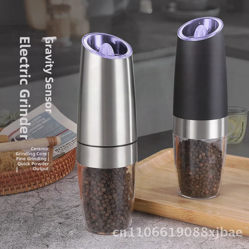 

Electric Gravity-Sensing Pepper Grinder for Home Use Smart Sensor Stainless Steel Spice Pepper Powder & Sea Salt Mill
