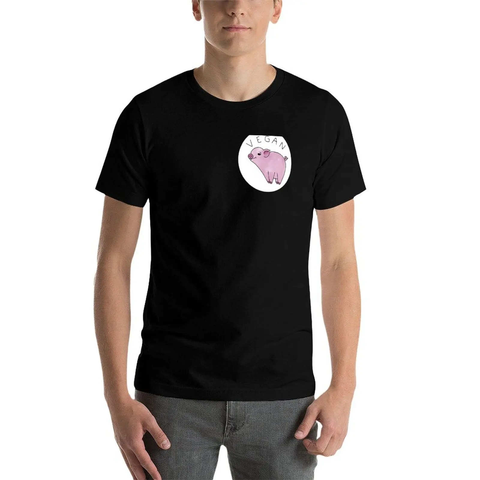 تي شيرت نباتي خنزير رجل تي شيرت للرجال تي شيرت مطبوع مخصص #4