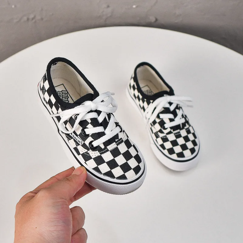 Children Lace Up Casual Shoes Kids Soft Bottom Lightweight Comfort Flat Board Shoes Toddler Breathable Fashion Canvas Shoes