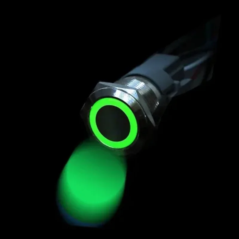 8/10/12/16/19/22MM Metal Push Button Switch Waterproof Flat Circular Power Led Light Self-Lock Self-Reset 3-6V 12-24V 220V