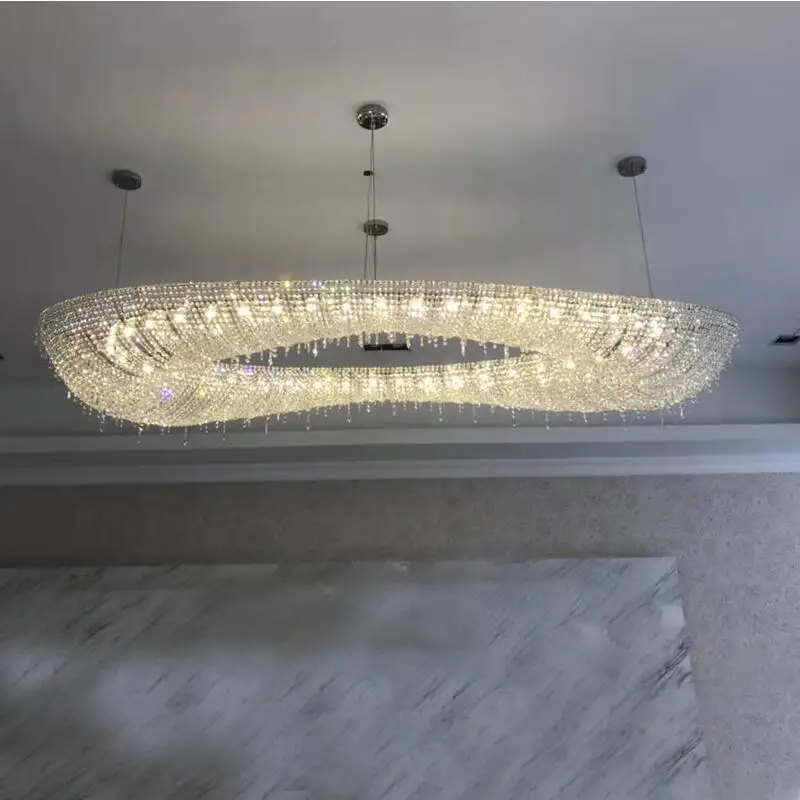 

Luxury crystal chandelier project custom LED lighting living room decorative lights