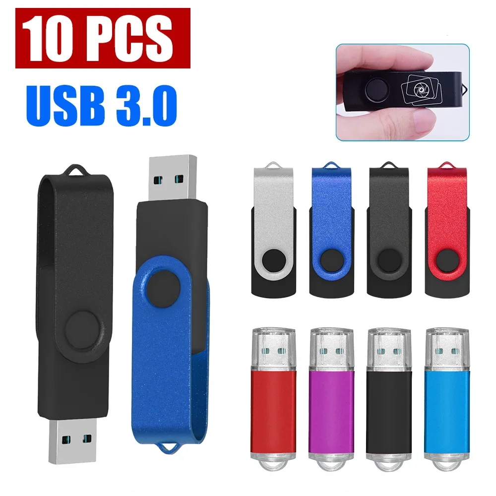 10 Pcs Lot USB3.0 Flash Drive Pendrive cle Pen Drive 8GB 16GB Memory Stick 32GB USB Stick 64G Flash Free Custom Logo флешка usb