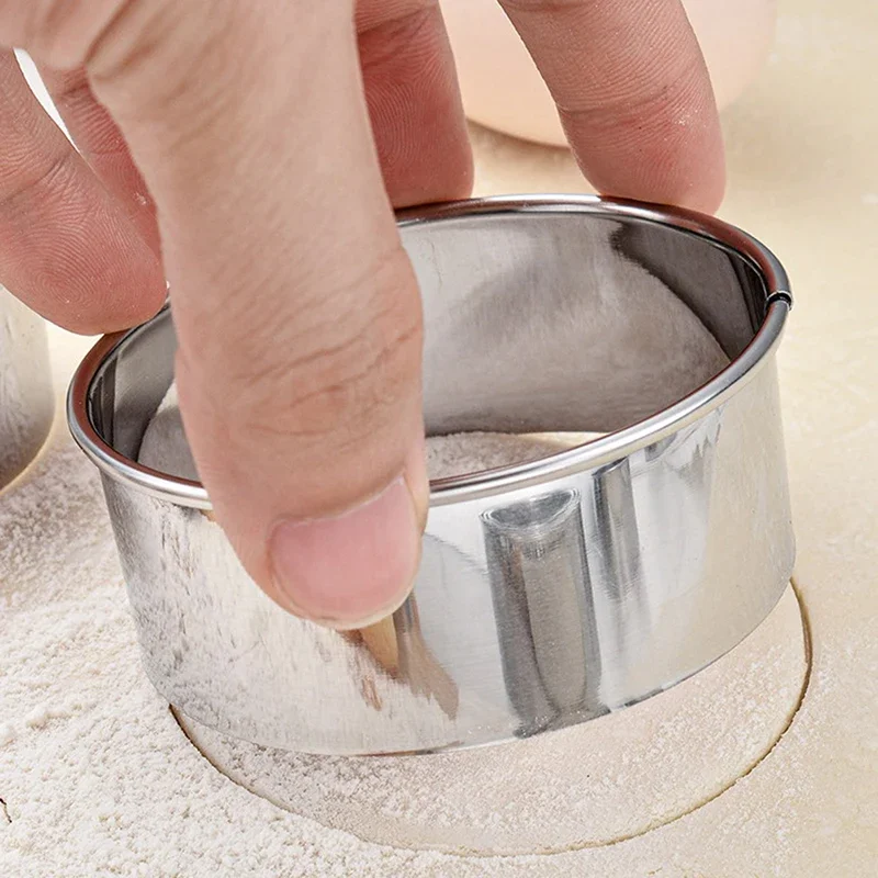 11/12 قطعة/المجموعة الفولاذ المقاوم للصدأ جولة كوكي البسكويت القواطع دائرة المعجنات المعادن الخبز دائرة حلقة قوالب للمطبخ DIY العفن #4