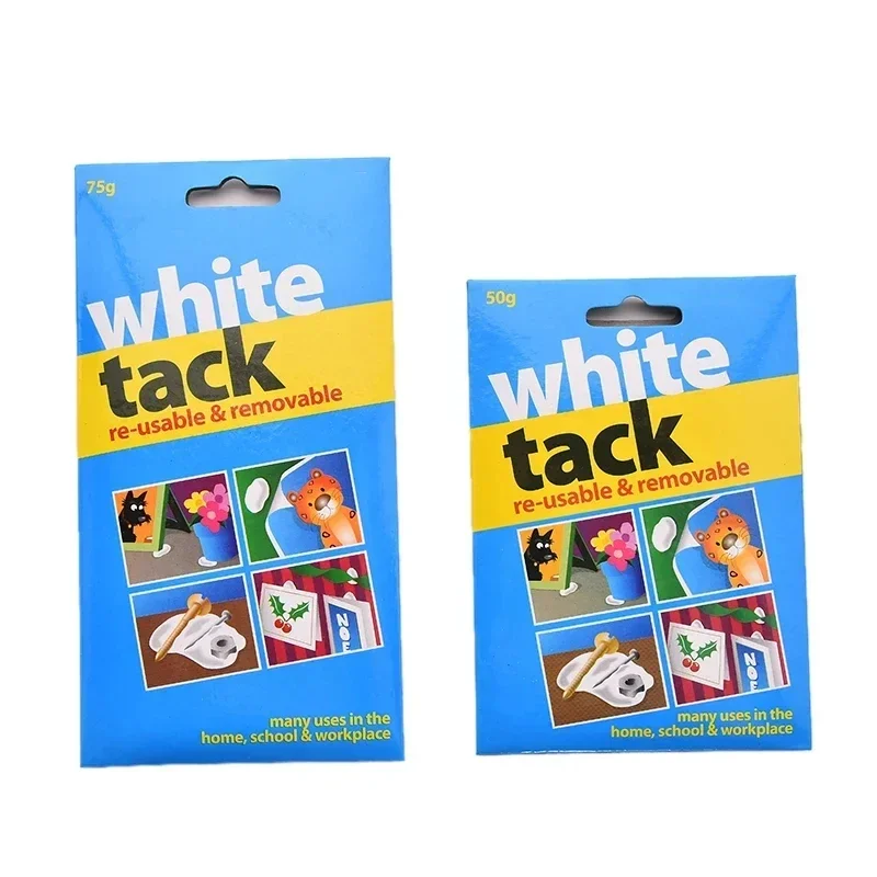 Imagem -04 - Adesivo Reutilizável Putty Sticky Tack Não-tóxico Cofre de Parede Removível Cartaz Molduras Festa Branco 50g 75g