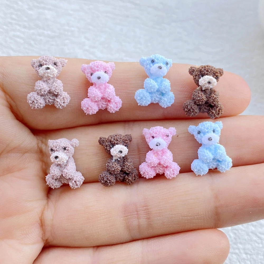 50 Stück niedliche Mini-Cartoon-Tierfiguren aus weichem Gummi, Teddybär, Kunstnägel, flache Rückseite, DIY, Scrapbook-Deko, Schmuck, Bastelzubehör – Detail 3