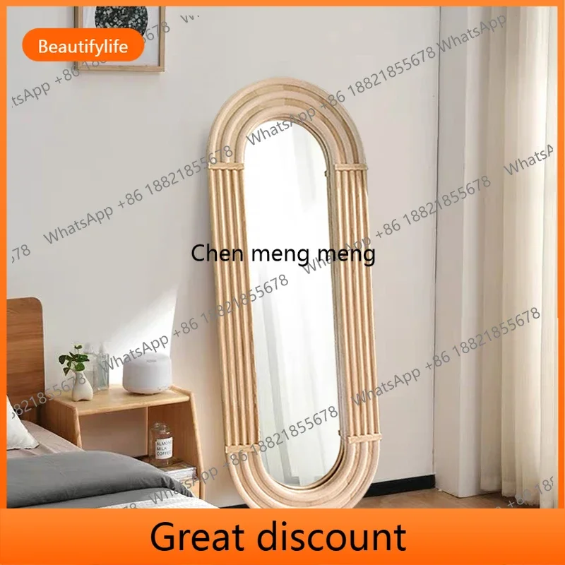 6239 Entrance wall hanging dressing mirror small mirror floor-to-ceiling creative custom wooden fitting mirror