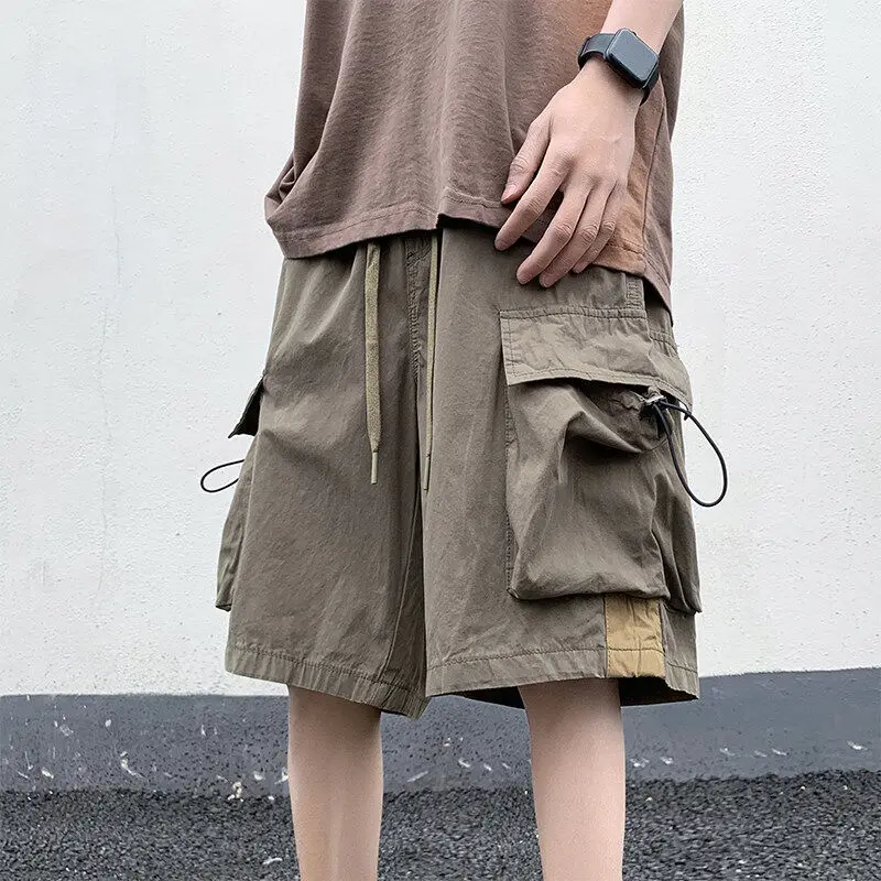 

Американская рабочая одежда из ледяного шелка, мужская летняя тонкая спортивная уличная повседневная одежда длиной пять четвертей, молодежная активная одежда из полиэстера...