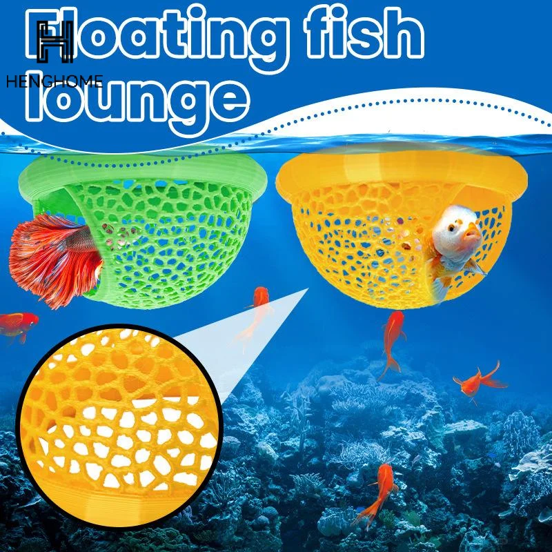 1Pcs Fish  Hideout Shelter 3-in-1 Hammock Feeding Ring & Resting Spot For Betta Small Aquatic Pets Aquarium Floating Cave