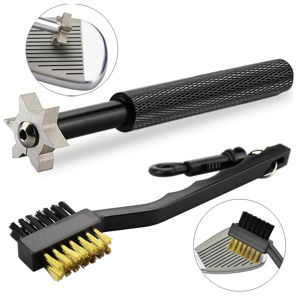 2Pcs/Set Golf Club Brush Golf Club Sharpener Grooving Tool Golf Putter Wedge Ball Groove Cleaner Kit Cleaning Tool  Accessories