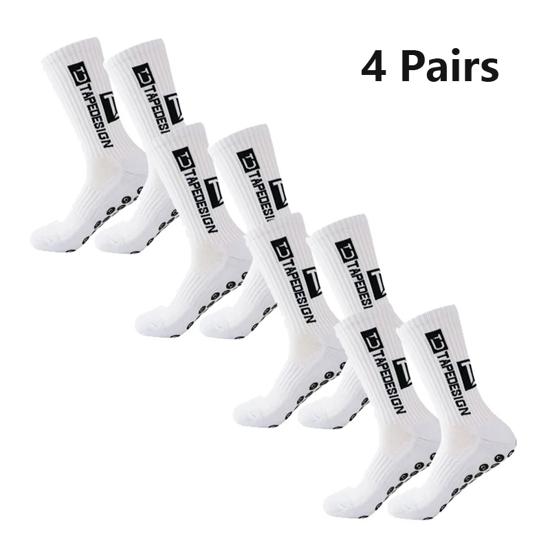 

4 пары новых мужских и женских спортивных футбольных носков, износостойкие нескользящие спортивные носки для велоспорта на открытом воздухе, футбольные баскетбольные носки