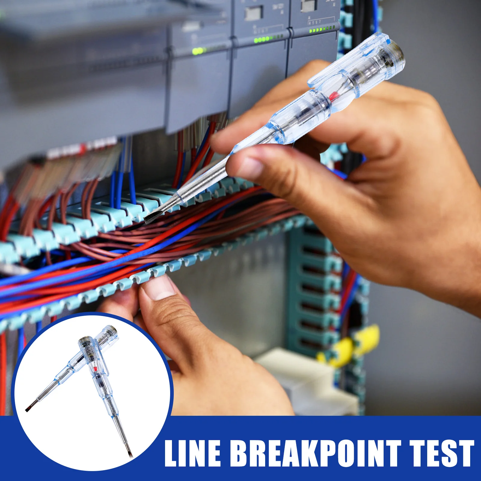 

2Pcs Electrical Tester Pen Screwdriver Compact Power Tester Pen Voltage Tool for Line Breakpoint Detection Circuit Test