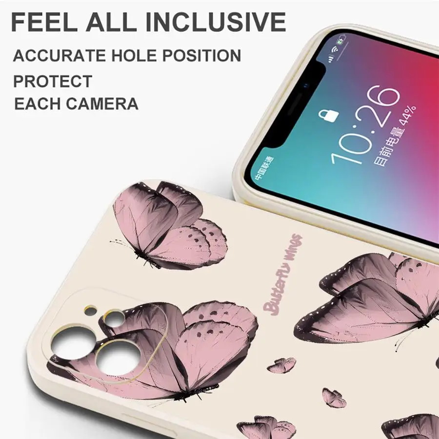 Apple iPhone 16 14 15 Plus XS 11 12 13 Pro Max 16e 17 Air XR 7 8用スマホケース ソフトカバー 赤 青 蝶