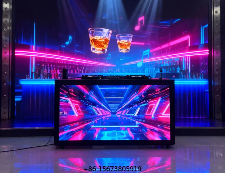 Factory Quality Led Video Wall Dj Booth Led Display Wedding Night bar Foldable Dj Booth with Screens