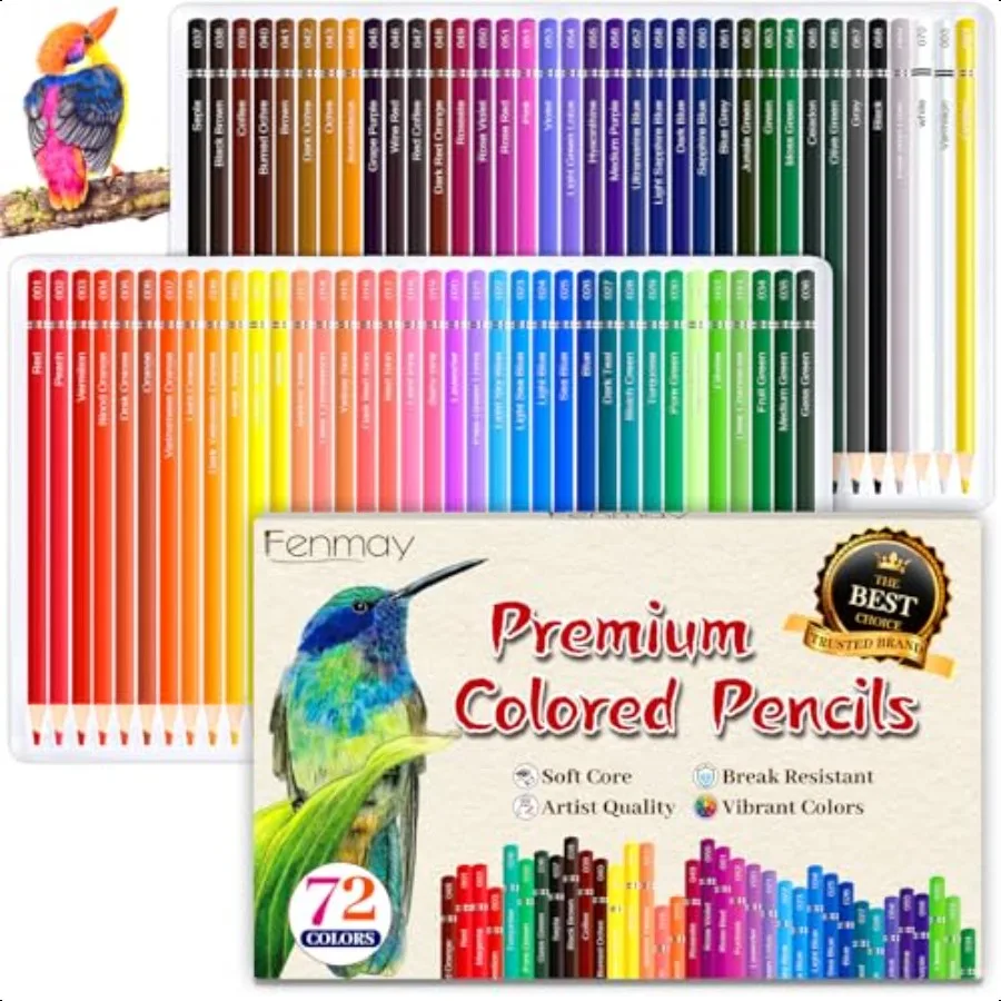 

72 Count Colored Pencils for Adult Coloring Books Soft Core Drawing Sketching Blending Shading Pencils Color Pencils Set Gift f